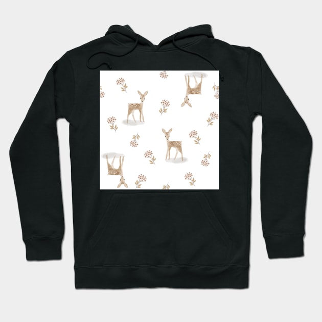 Fawn and Flowers Hoodie by SugarPineDesign